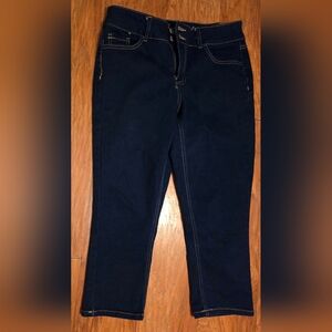 Stylish Dark Blue Cropped Jeans